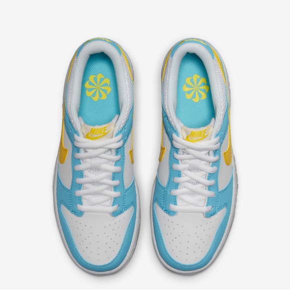 Nike Dunk Low Sneaker in Blue Chill | Yellow Strike White - Picture 4 of 13